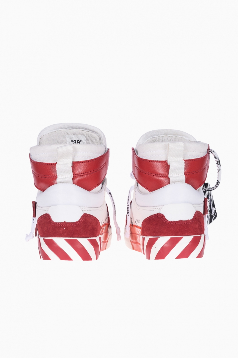 OFF WHITE MEN`S SNEAKERS HIGHT TOP VULCANIZED RED