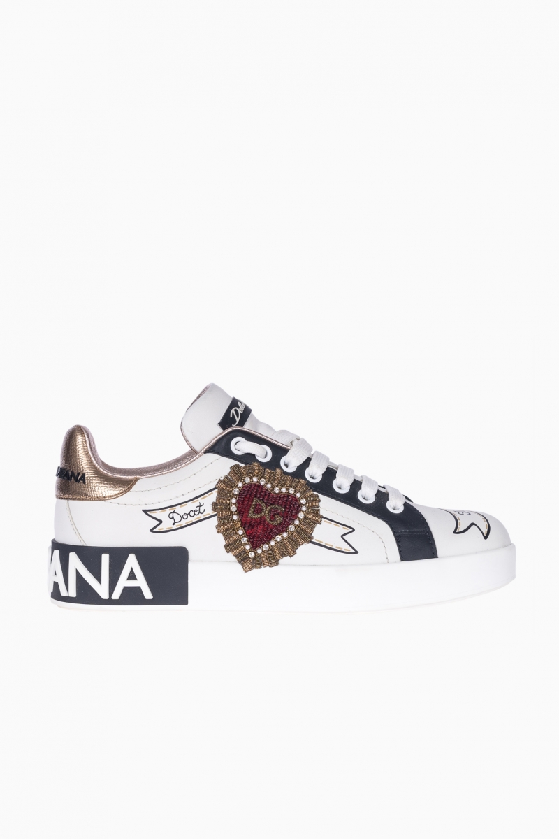 DOLCE&GABBANA PORTOFINO EMBROIDERED WOMEN'S SNEAKERS