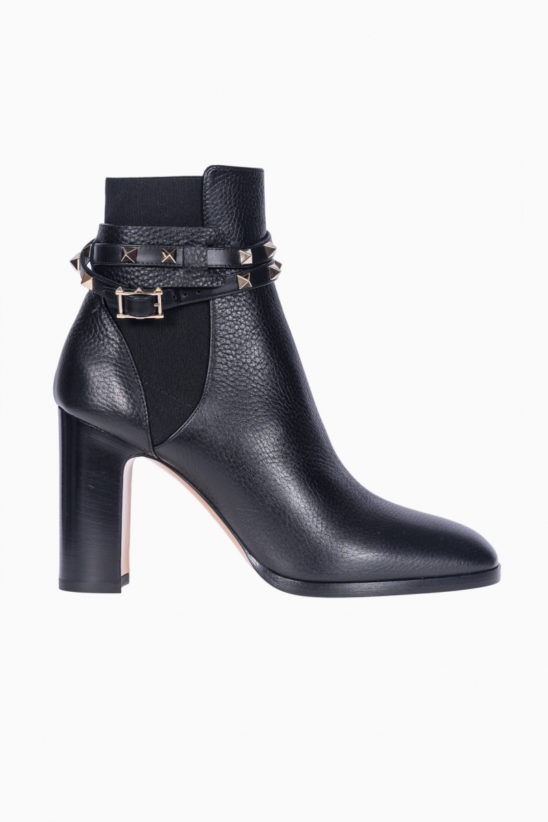 VALENTINO GARAVANI WOMEN`S ANKLE BOOT ROCKSTUD GRAINY