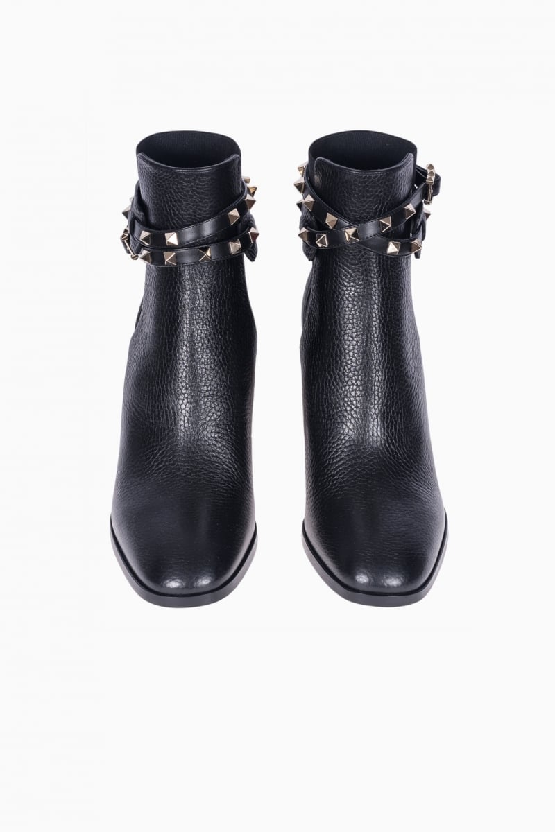 VALENTINO GARAVANI WOMEN`S ANKLE BOOT ROCKSTUD GRAINY