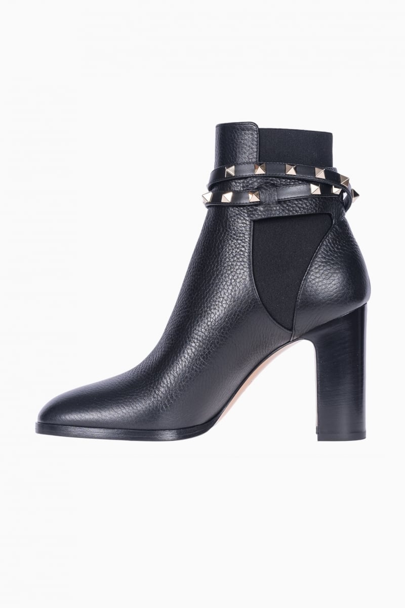 VALENTINO GARAVANI WOMEN`S ANKLE BOOT ROCKSTUD GRAINY