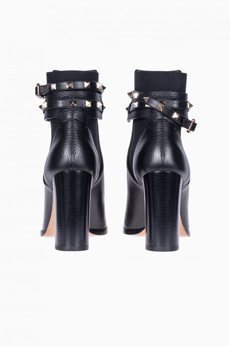 VALENTINO GARAVANI WOMEN`S ANKLE BOOT ROCKSTUD GRAINY