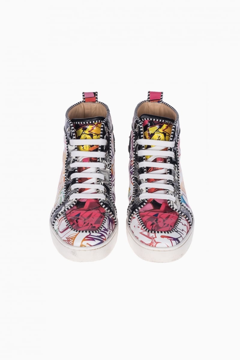 CHRISTIAN LOUBOUTIN HIGH-TOP SPIKES MEN`S RANTUS ORLATO GRAFFITI