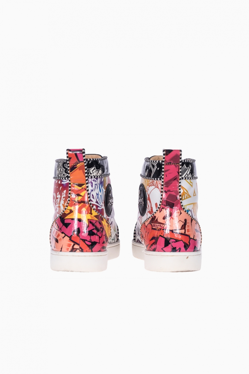 CHRISTIAN LOUBOUTIN HIGH-TOP SPIKES MEN`S RANTUS ORLATO GRAFFITI