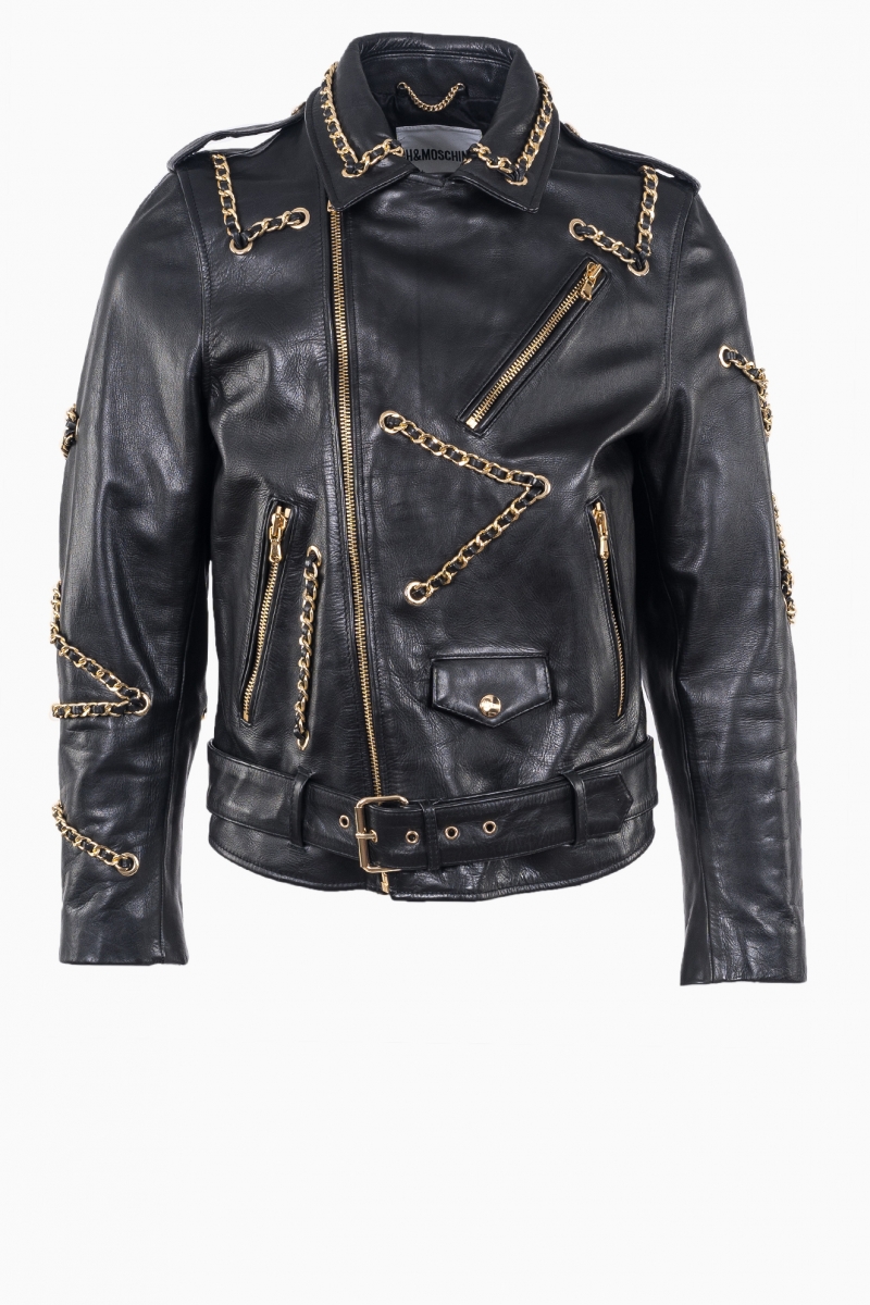 Moschino h&m leather jacket best sale