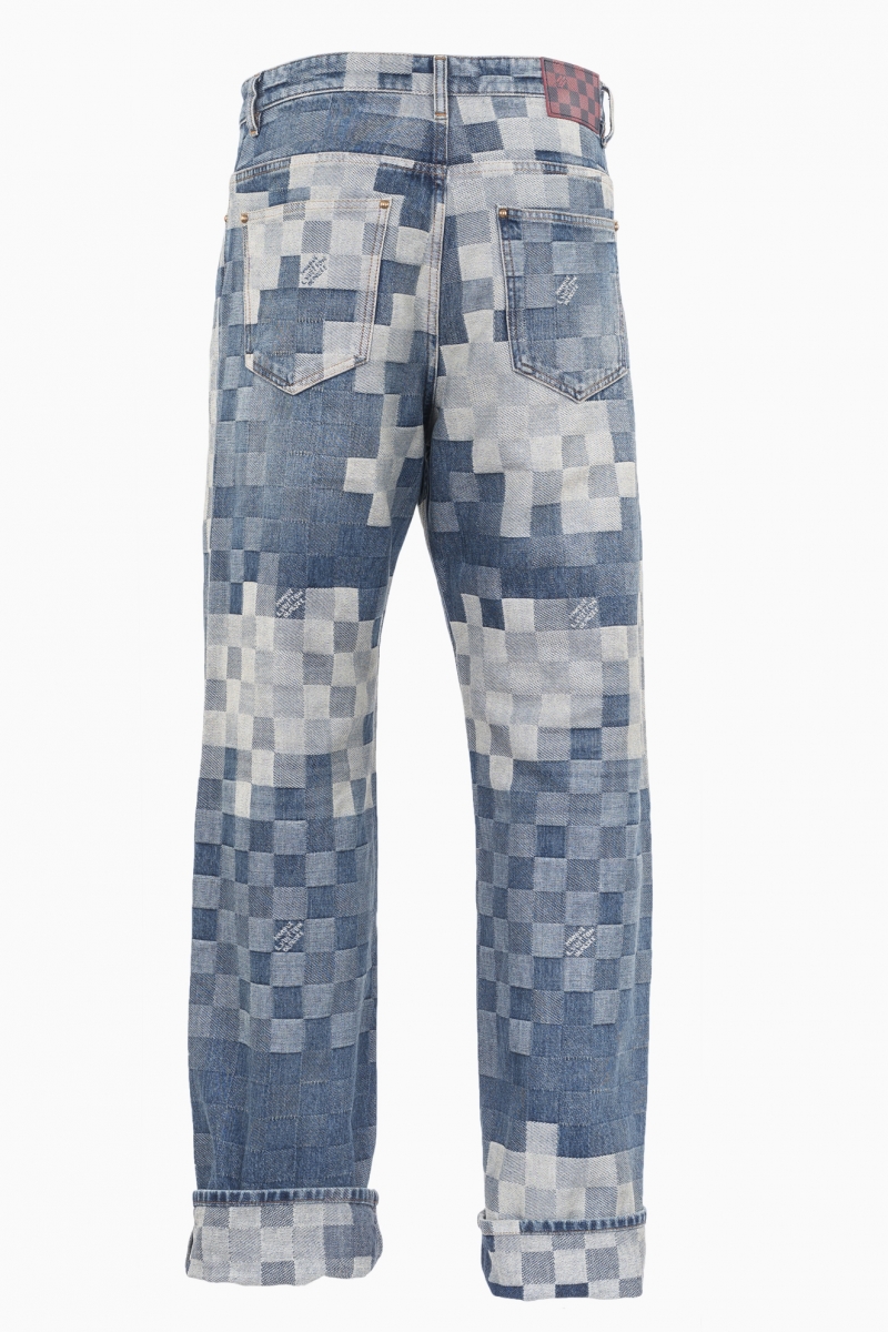 LOUIS VUITTON MEN'S DAMIER DENIM SKATE JEANS