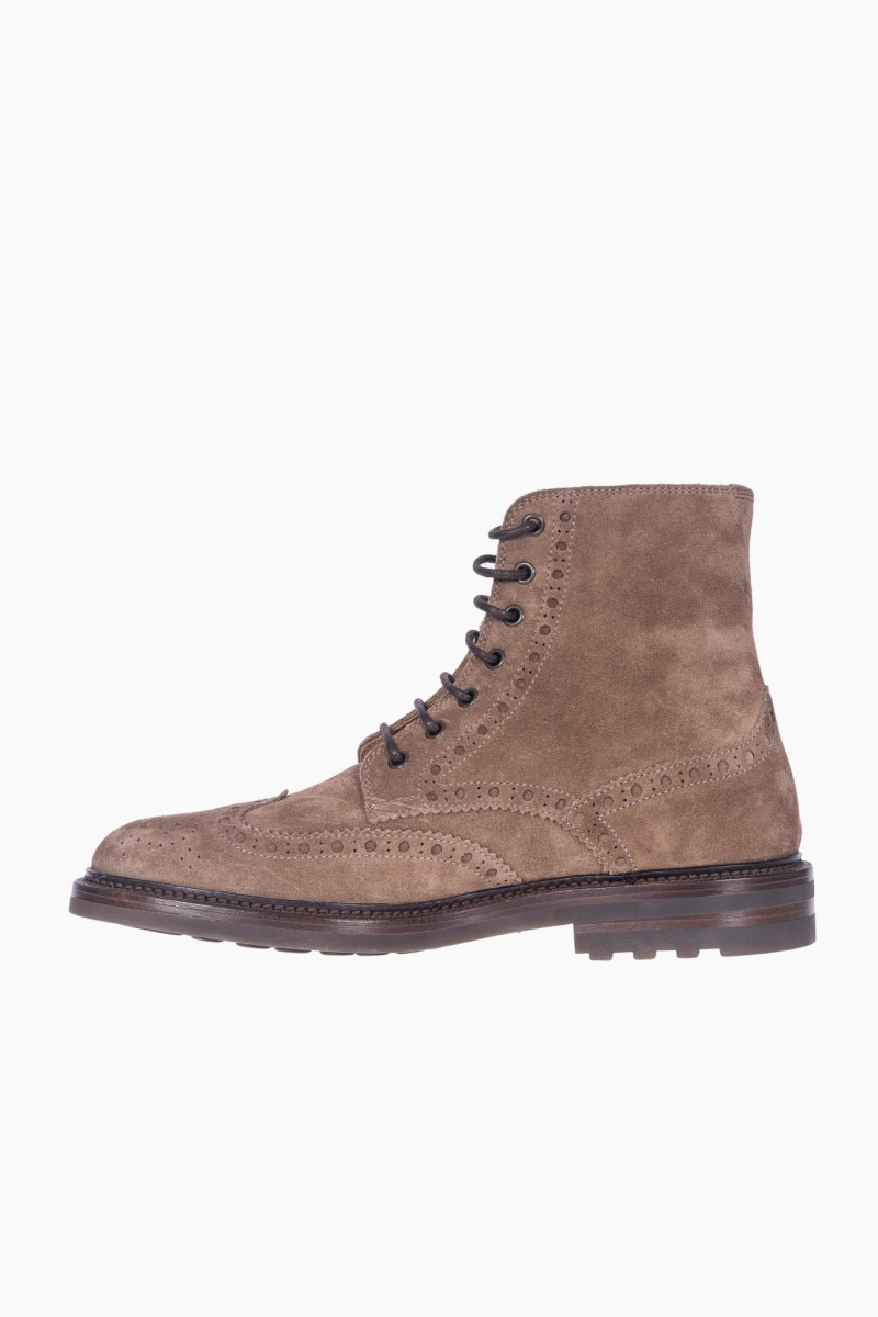 BOTAS DE CUERO CON CORDONES PARA HOMBRE BRUNELLO CUCINELLI