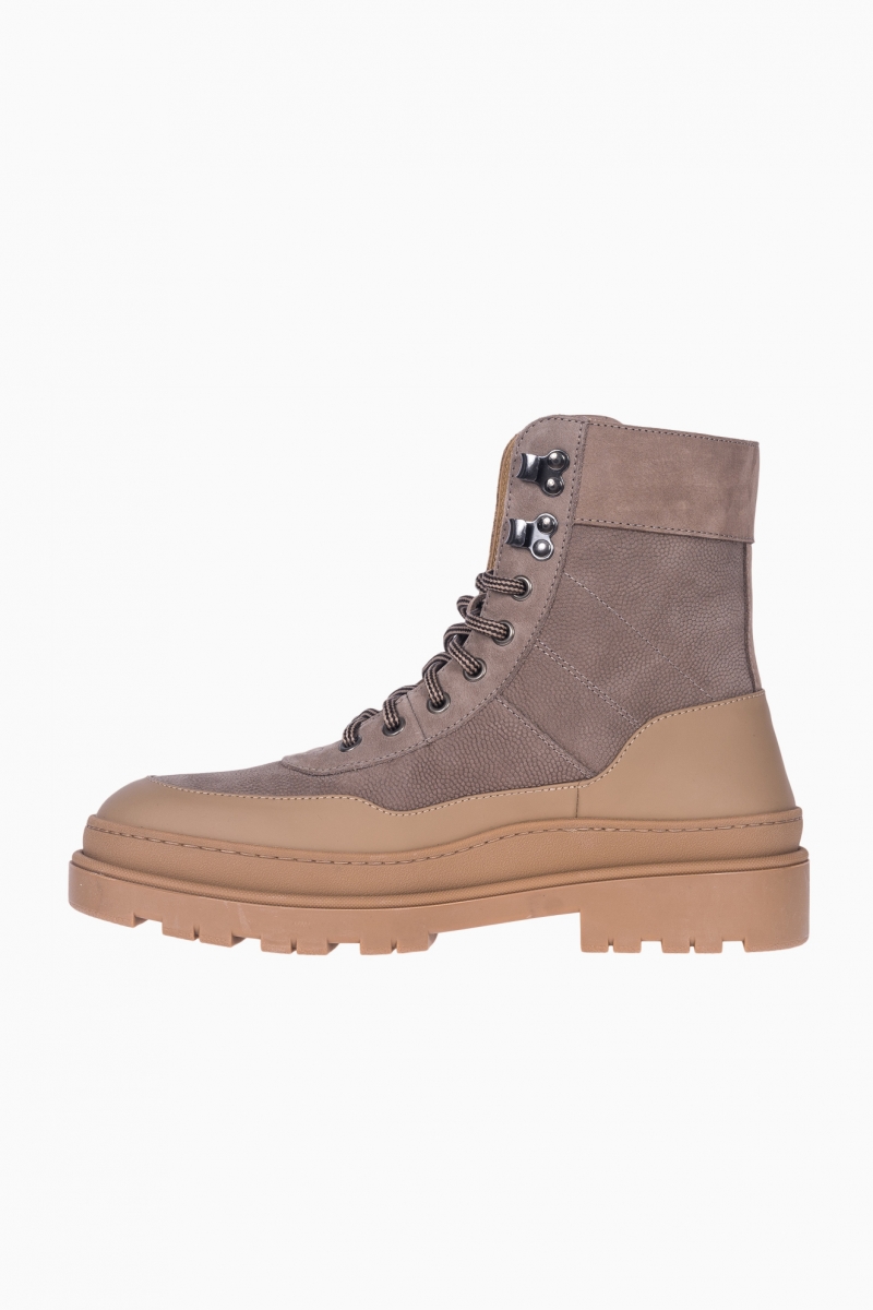 BOTAS DE CUERO CON CORDONES PARA HOMBRE BRUNELLO CUCINELLI
