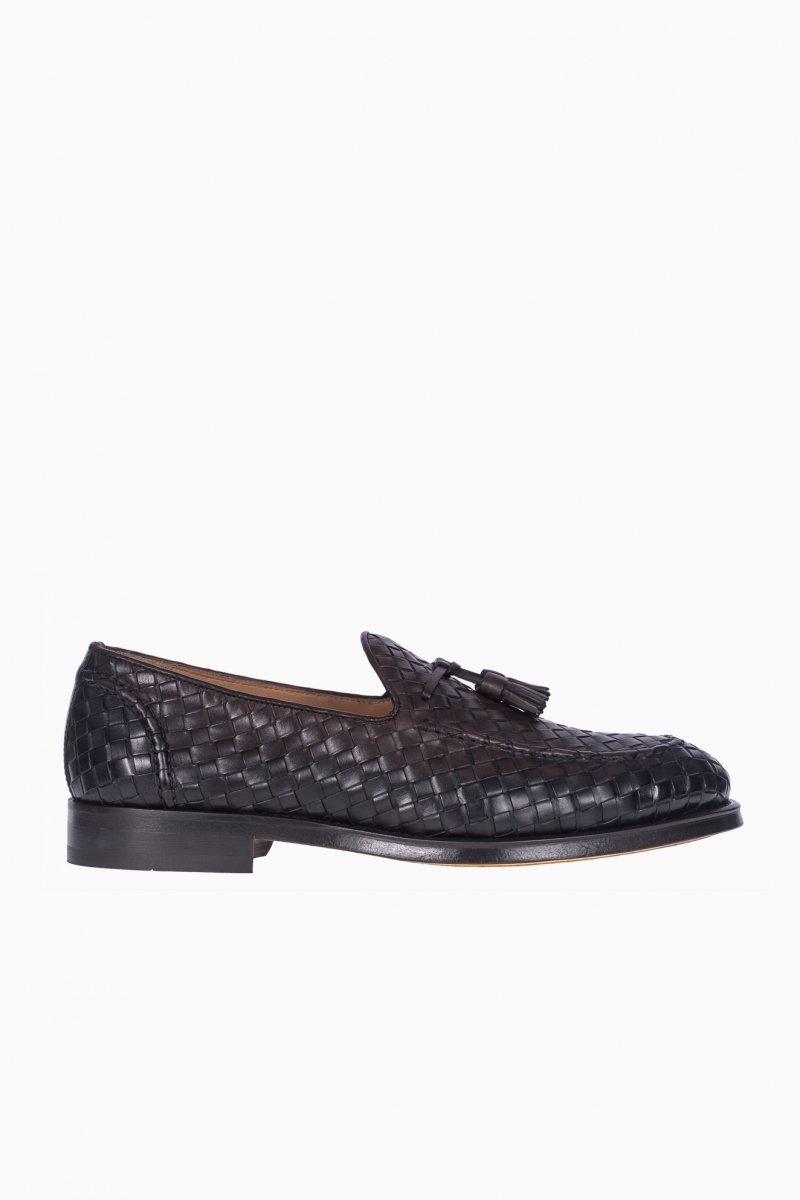 DOUCAL'S MEN'S WOVEN LEATHER LOAFER